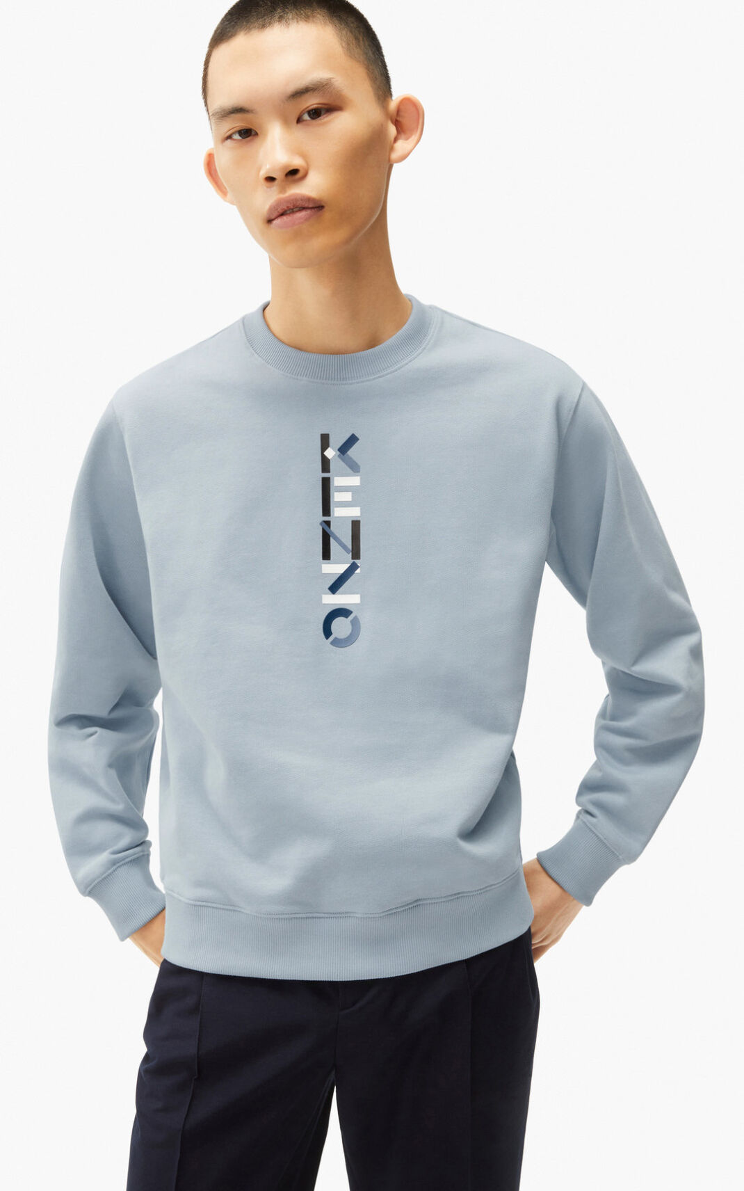 Kenzo The Invierno Capsule Logo Sudadera Hombre Gris | 4209153-GT